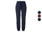 Pantalon de jogging bleu pour femme avec cordon de serrage, disponible en bordeaux et noir.