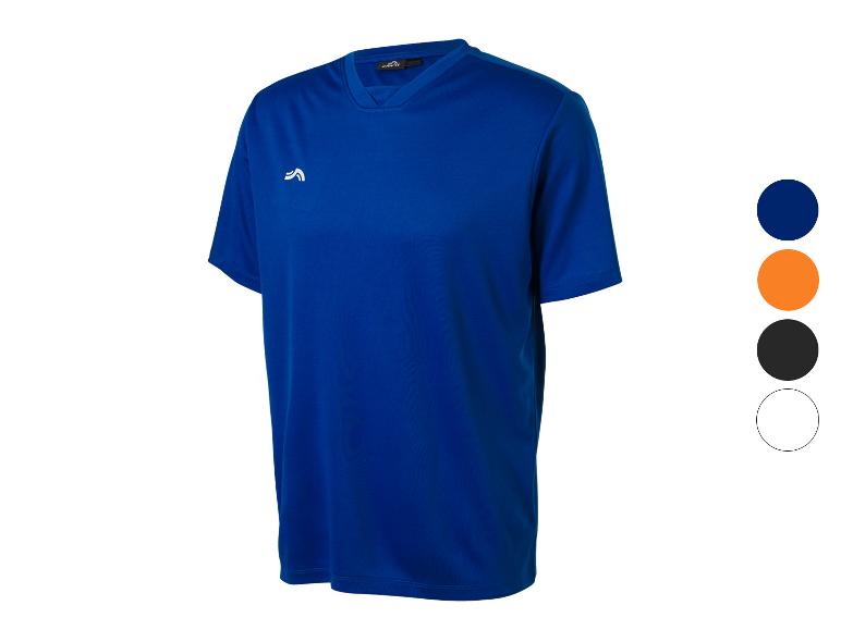 Een blauw sport shirt met verschillende kleuropties.