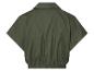 Kort olijfgroen blouse met korte mouwen.