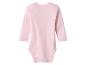 Effen roze romper met lange mouwen.