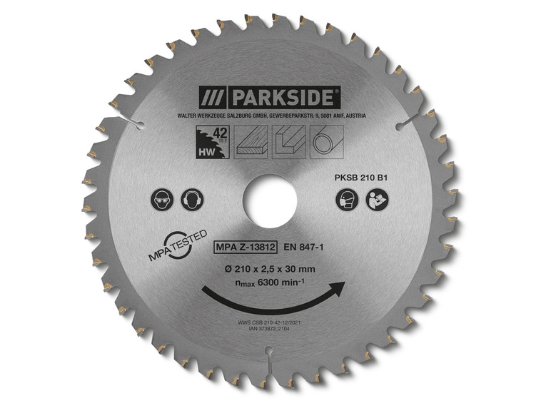 Aller en mode plein écran PARKSIDE® Lame pour scie circulaire 210 x 2,5 x 30 mm - Photo 2