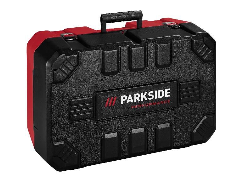 Coffret de rangement Parkside Performance rouge et noir.