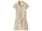 Beige katoenen overhemd met korte mouwen en korte broek voor jongens.
