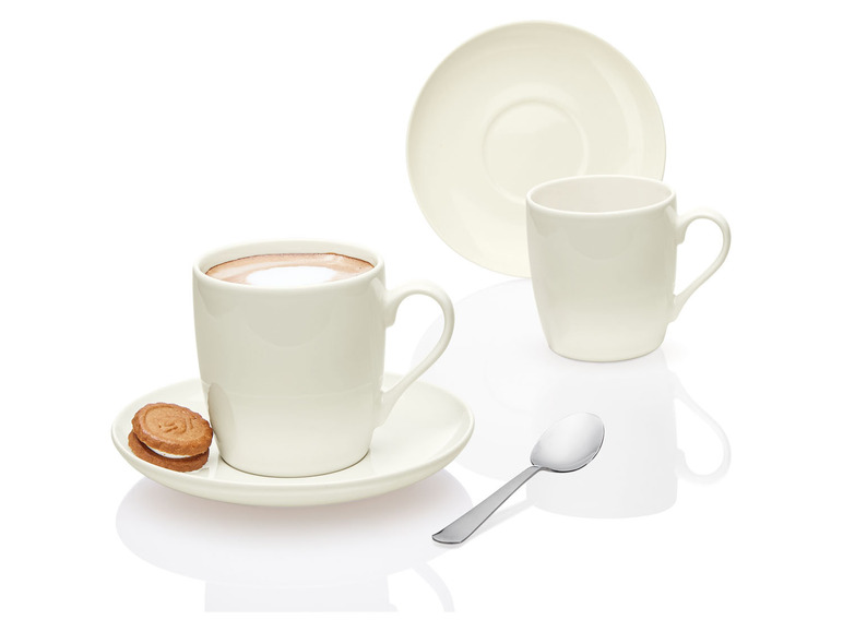 Aller en mode plein écran ERNESTO® Tasses à café en porcelaine avec soucoupes, 2 pièces - Photo 12