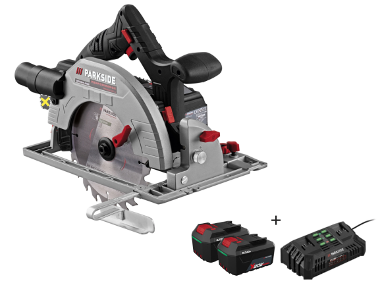 PARKSIDE PERFORMANCE® Set Scie circulaire sans fil 40 V PARKSIDE® PPHKSA40 avec 2 Batteries 20 V 4Ah PAP204 et Chargeur double 20 V PDSLG2