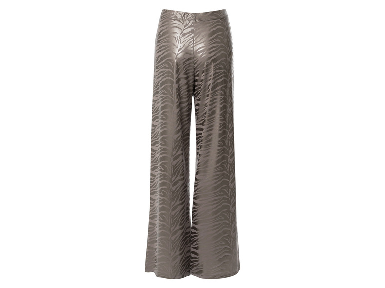 Pantalon marron à imprimé zèbre.