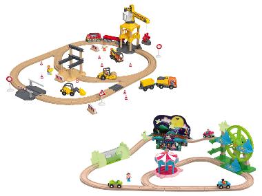 LUPILU® Set en bois chantier de construction ou parc d'attractions