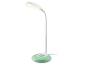 Lampe de table LED blanche avec base verte et commande tactile couleur