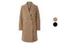 Manteau long camel, croisé, à double boutonnage.
