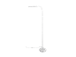 Witte staande lamp met gebogen arm, ca. 130 cm hoog.