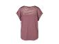 T-shirt rose à manches courtes avec empiècement transparent rayé horizontalement au dos