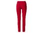 Rode skinny jeans voor dames met hoge taille en achterzakken.