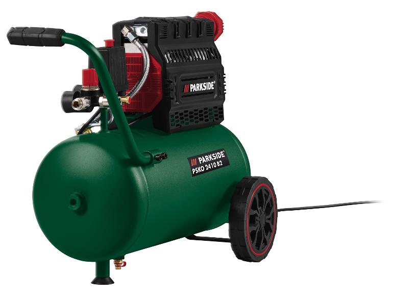 Compresseur d'air PARKSIDE PSKO 2410 B2 avec réservoir vert et roues noires