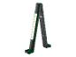 Groene Parkside werklamp die uit te vouwen is.