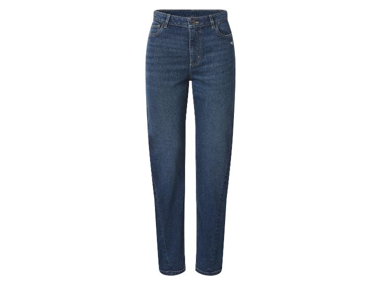 Jean en denim bleu foncé avec un style classique à cinq poches