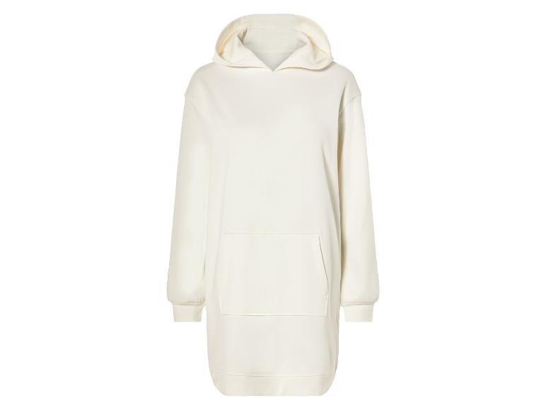 Sweat-shirt blanc à capuche et poche