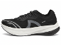 Zwarte heren hardloopschoenen met witte zool en grijze details.