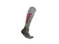 Chaussette de sport grise et rouge montante avec motif.