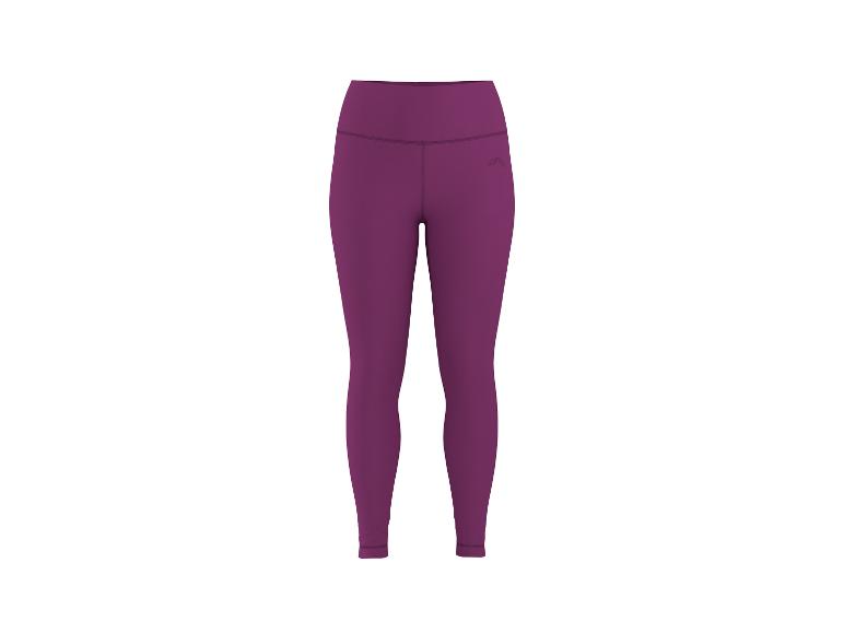 Legging de sport violet taille haute avec un logo discret.