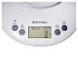 Witte SilverCrest keukenweegschaal met digitaal display dat 00:00, 27.7°C en 0g toont