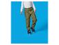 Pantalon matelassé kaki pour enfants avec détails renforcés et poignets élastiques.