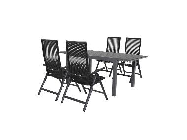 Table de jardin extensible avec 4 chaises de jardin LIVARNO home Miami