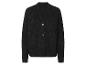 Zwarte gebreide cardigan met zakken.