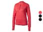 Haut de sport Crivit à manches longues pour femme, couleur corail, avec fermeture éclair et logo