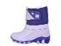 Botte d'hiver enfant violette et bleue sur fond blanc