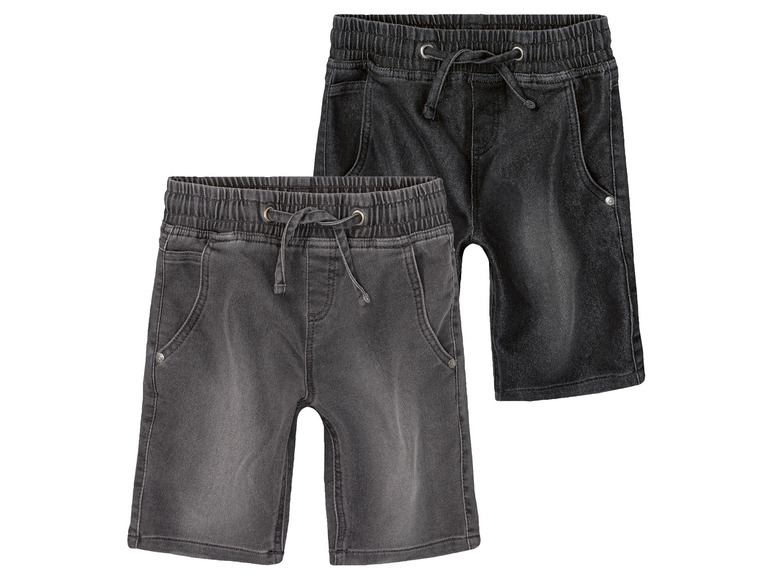 Aller en mode plein écran pepperts!® Set de 2 bermudas en denim sweat en un mélange de coton - Photo 2