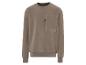Een beige sweatshirt met een LVG-logo en een grote zak.