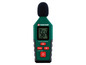 Een groene geluidmeter van Parkside met een digitale display.