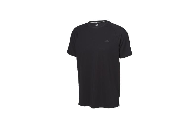 Zwart CRIVIT heren sport T-shirt met korte mouwen en logo.