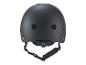 Casque noir de vélo ou de roller avec aérations et sangle réglable