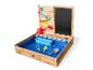 Table de jeu en bois sable et eau avec parcours d'eau, tableau noir et accessoires