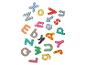 Lettres et chiffres magnétiques colorés avec motifs variés