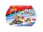 Une boîte avec un ensemble de jouets Magicbox T-Racers Turbo Crane Challenge avec une voiture jaune et une grue.