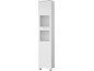 Armoire haute blanche avec deux portes vitrées et deux portes pleines