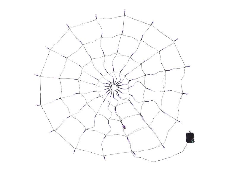 Halloween spinnenweb lichtdecoratie met paarse LED-lampjes