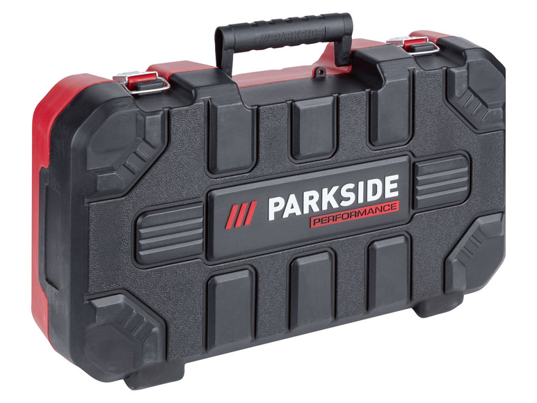 Een zwarte gereedschapskoffer van Parkside Performance