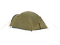 Een groene tent met gele touwen