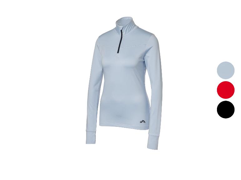 Lichtblauw sportshirt met korte rits en kleuropties.