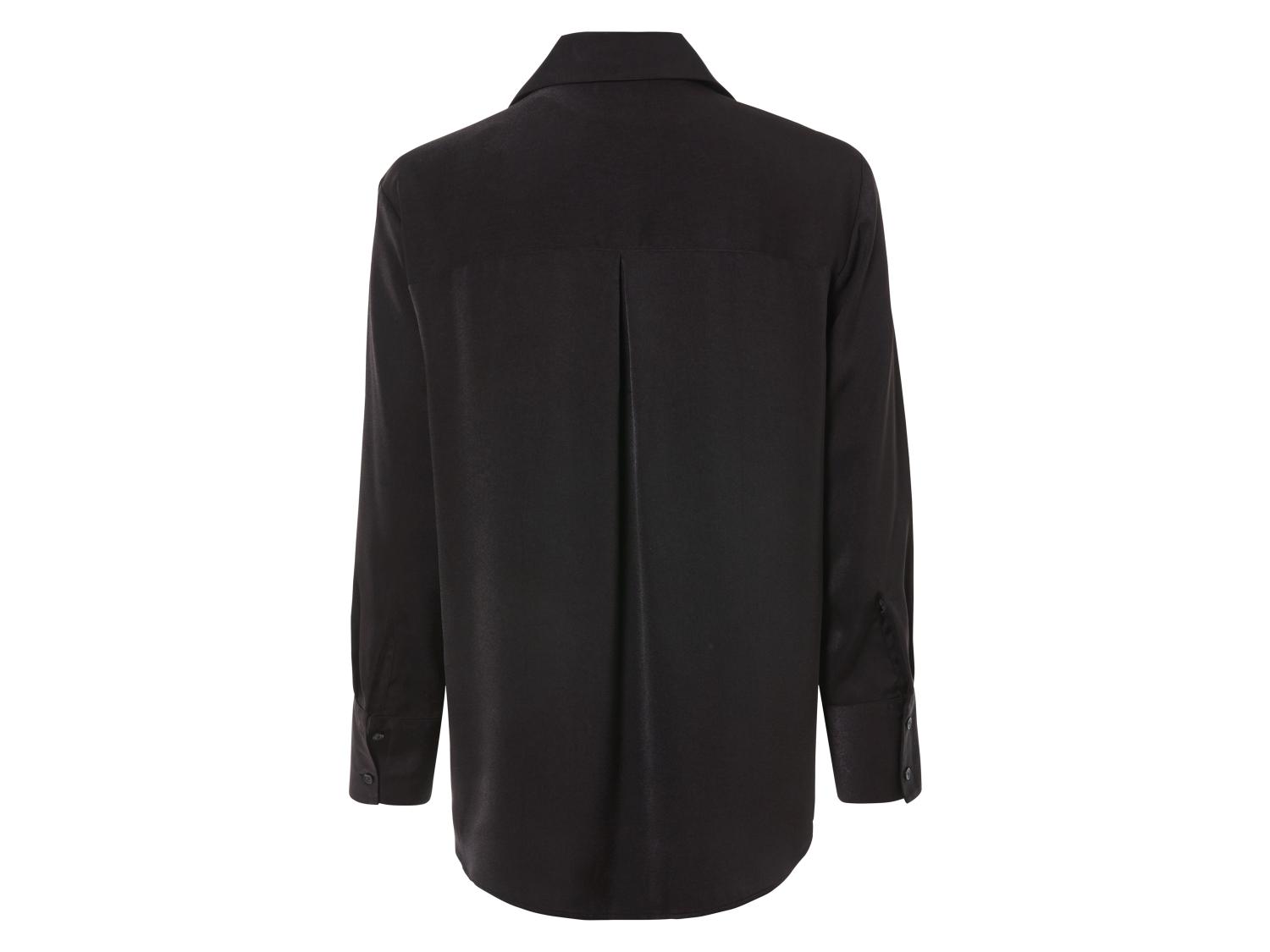 Zeagoo Satijnen blouse voor dames, lange mouwen