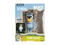 Lampe icône Bluey en boîte, avec la figurine Bluey et une image de la lumière allumée.