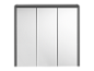 Miroir à trois portes avec armoires, couleur gris foncé.