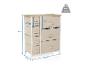 Ladekast met 8 stoffen lades in beige, afmetingen 73x63,5x30 cm, met een max. belasting van 32 kg.