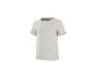Wit T-shirt met korte mouwen en geborduurd hart op de borst.