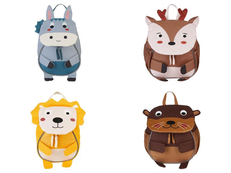 Kinderrugzakken: ezel, rendier, leeuw, otter.