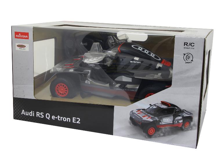 Boîte d'une voiture RC Audi RS Q e-tron E2 avec fonction de dérive.
