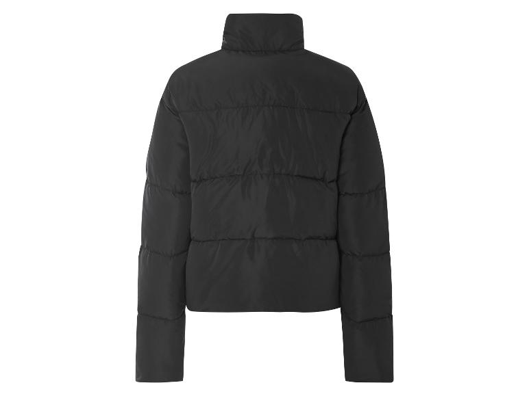 Veste noire en duvet avec col montant.